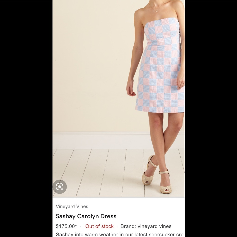 Vineyard vines sashay Caroline seersucker Kentucky Derby dress. NWT. Retail‎ 175
